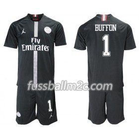 Fußballtrikots Paris Saint-Germain Buffon 1 Jodan Schwarz Kinder Ausweich Trikotsatz 2018-2019